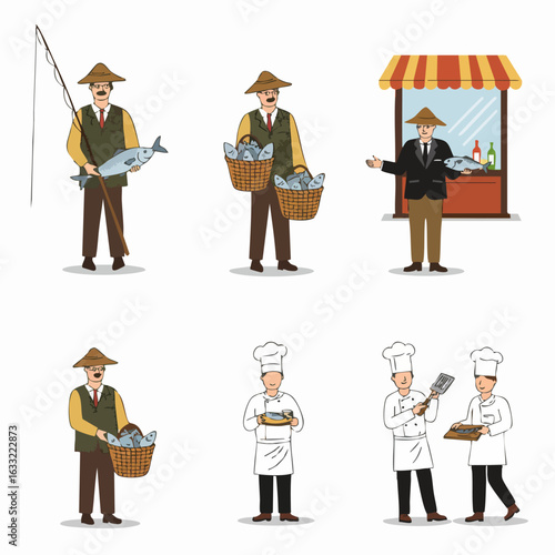 From Catch to Plate: Fishermen and Chefs Illustrate the Journey of Fresh Seafood for Culinary Delights