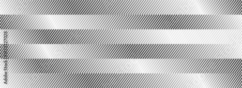 Striped diagonal halftone gradient texture. Oblique line gradation background. Repeating strip pattern backdrop. Black and white parallel slanted stripe wallpaper. Vector Doppler effect concept