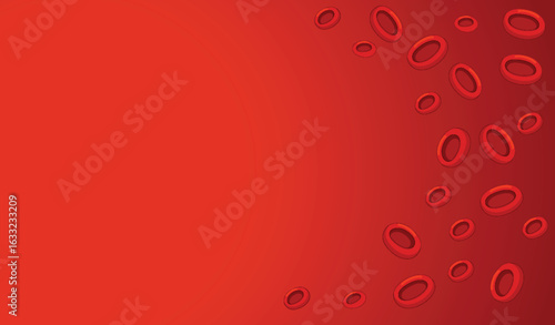 Red Blood Cells on Gradient Red Background Vector