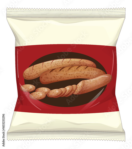 Vector Illustration of Bread Snack Packaging Design