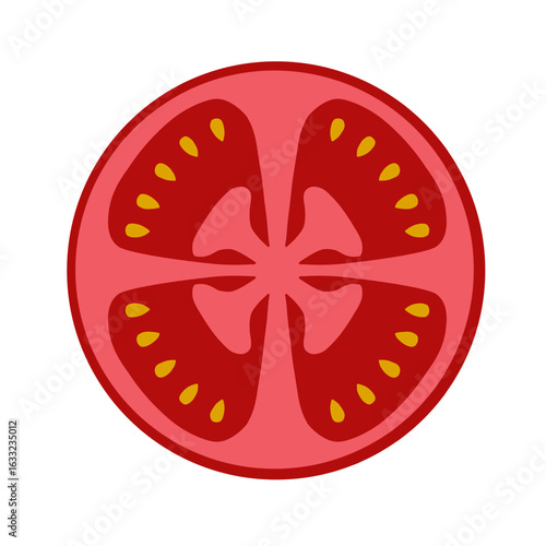 a tomato slice vector illustration