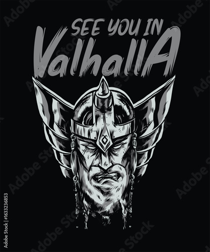 Viking Warrior's Grim Farewell See You in Valhalla A Stark Image of Norse Mythology and the Promise of an Afterlife