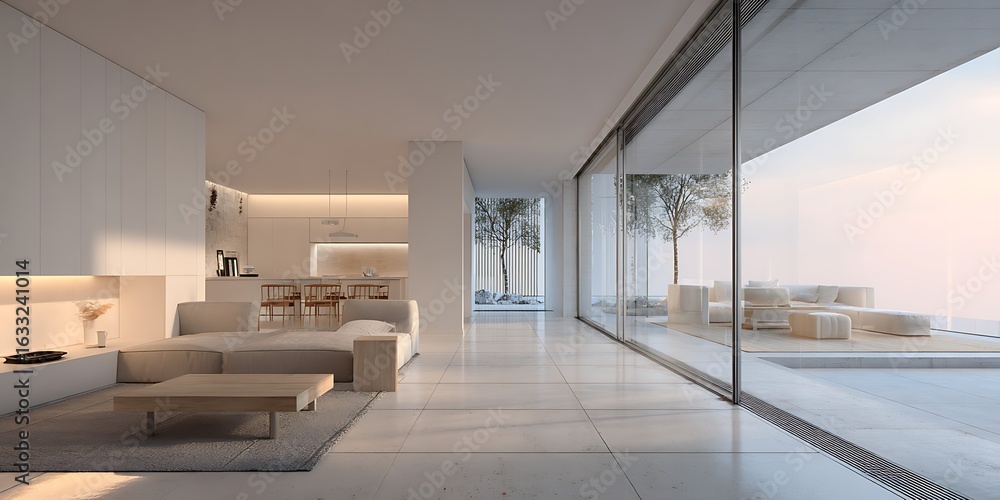 Fototapeta premium Modern Minimalist Interior Design with Natural Light