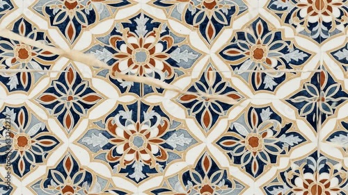 Ornate ceramic tiles with floral patterns