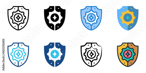 Safety icon set multiple style collection 
