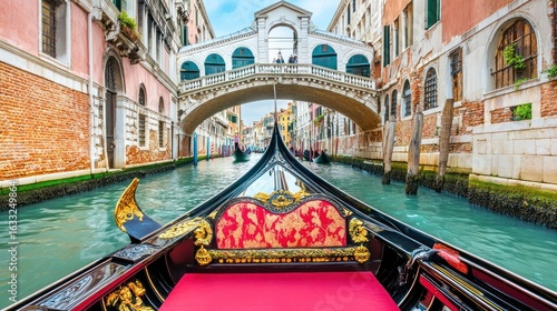 Venetian canal view from gondola