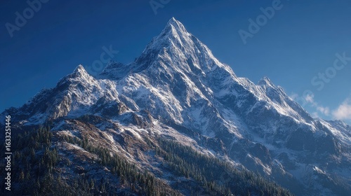 Wallpaper Mural Snowy mountain peak under vibrant sky (1) Torontodigital.ca