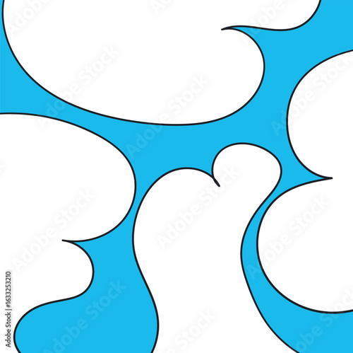Blue sharp smoothly distorted spots imitate cloud mass or smoke.