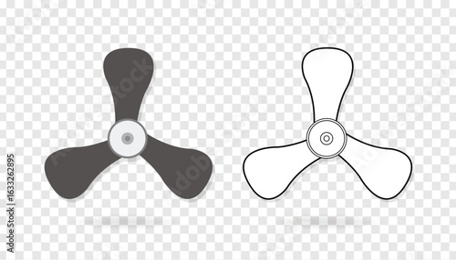 Fan icon vector illustration on transparent background