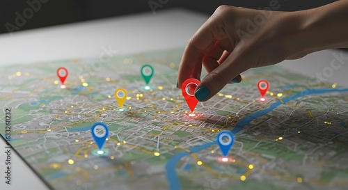 地図上の位置情報 指先で選択