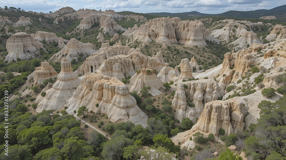 Fototapeta premium Aguarales, a kastic geological formation in the Aragon region in Spain