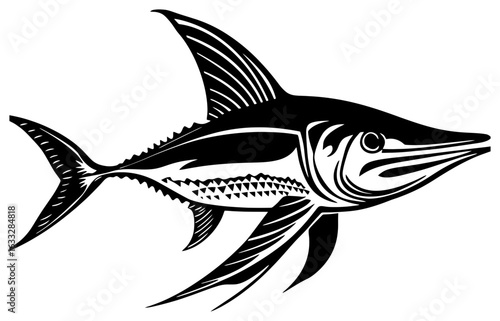 Sword fish silhouette drawing