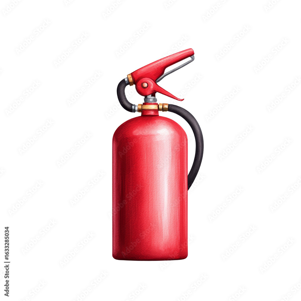 Obraz premium Classic red fire extinguisher with nozzle