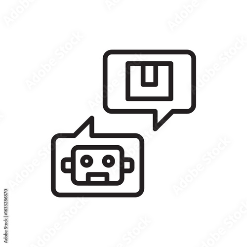 Bot Delivery outline icons, minimalist vector illustration ,simple transparent graphic element .Isolated on white background