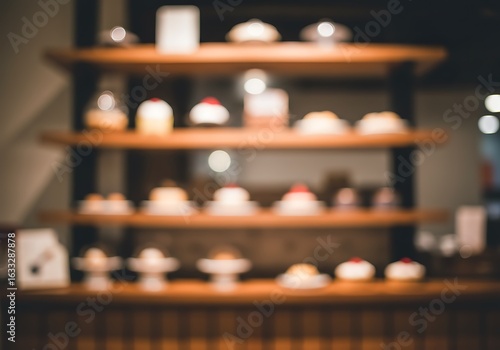 Wallpaper Mural 木製の棚に並んだ、ボケ味のスイーツ Torontodigital.ca