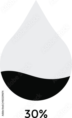 water drop level. Liquid level icons. Humidity levels scale bar. Saturation water indicator. Water volume. Climate control meter tool 
