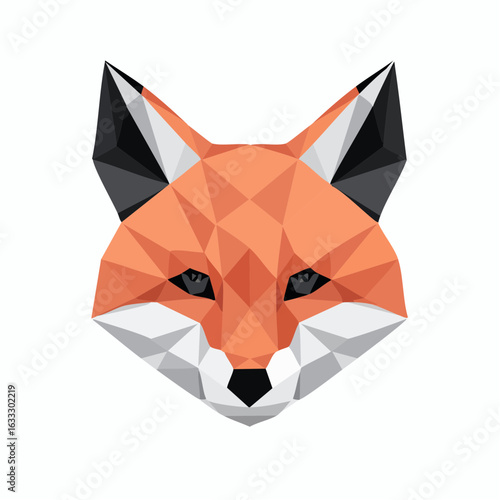 Polygonal Geometric Fox Illustration