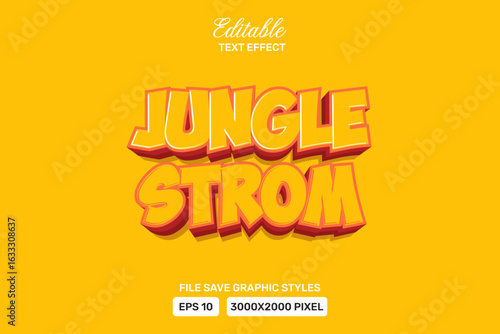 jungle storm 3d logo template editable text effect style