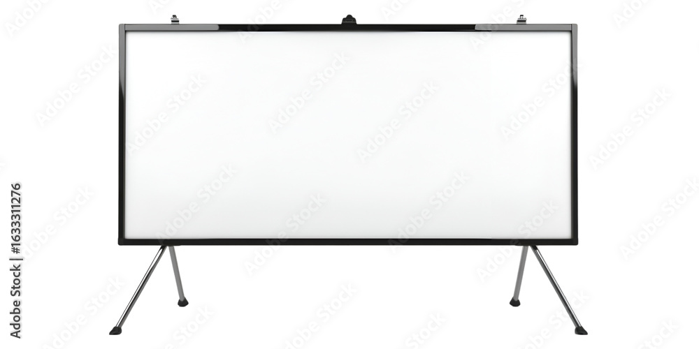 Obraz premium Portable Whiteboard with Stand Blank Presentation Board Transparent Background