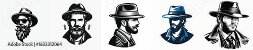 VECTOR IMAGE OF A MAN WEARING A HAT ON A WHITE BACKGROUND
