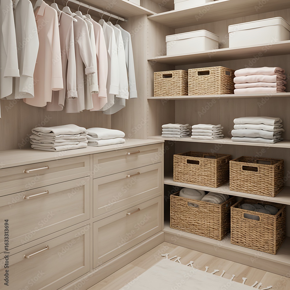 custom made wallpaper toronto digital整理されたウォークインクローゼットの収納例