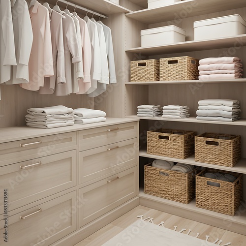 Wallpaper Mural 整理されたウォークインクローゼットの収納例 Torontodigital.ca