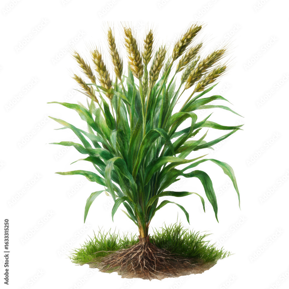 Fototapeta premium A lush green plant isolated on transparent background