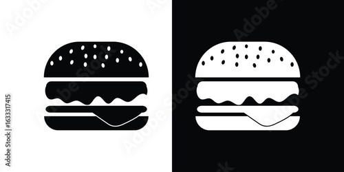 Burger logo and icon collection | hamburger and cheeseburger symbol set for fast food and restaurant design.
