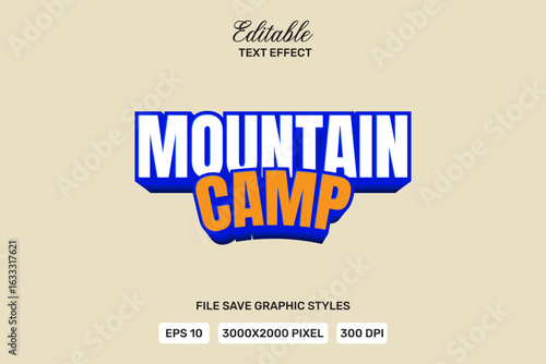 mountain text effects can be edited again, suitable poster