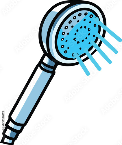Shower head with water spraying from it
