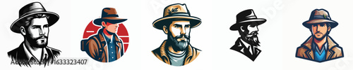 VECTOR IMAGE OF A MAN WEARING A HAT ON A WHITE BACKGROUND