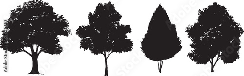 Set Trees redwood tree icon, redwood tree silhouette vector illustration-simple silhouette illustration of redwood tree, perfect for redwood tree logos 