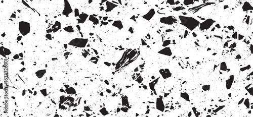 Grain dot white paper noise texture with distress effect vector illustration pattern background. Dirty or dust film grain speck grit grunge overlay on old distressed black grunge texture with dust