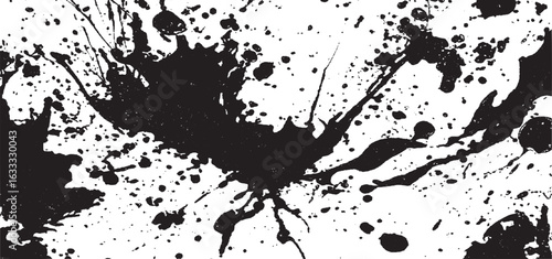 Collection of black bleeding ink splatter Vector grunge ink splat isolated white background