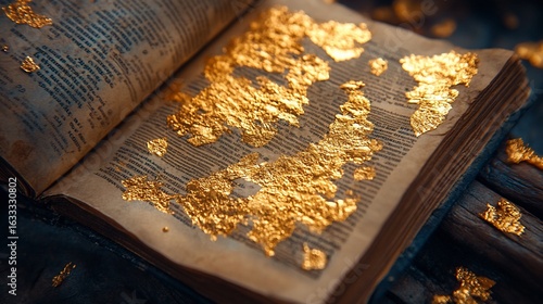 Illuminated Manuscript Revealing Gilded Wisdom with Historical Significance