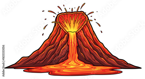 Volcano eruption lava magma nature landscape geology mountain fire danger