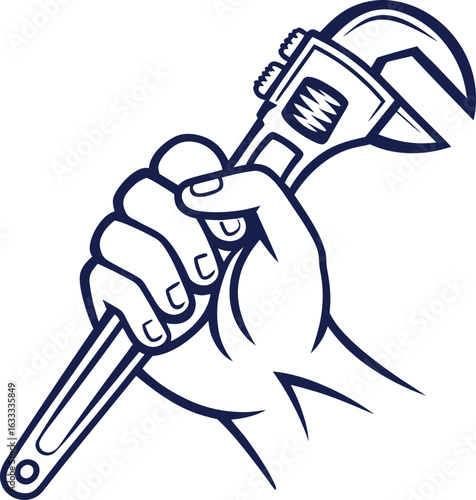 hand holding wrench