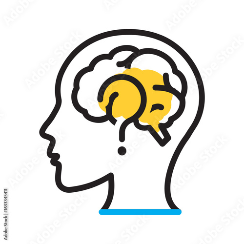 Vector multi color icon for Contemplation