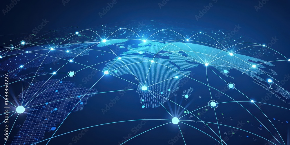 Fototapeta premium Global network connection background for technology and business concept presentation