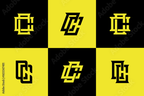 Monogram collection letter C or CC with interlock style good for clothing, apparel, streetwear, baseball, basketball, football and etc