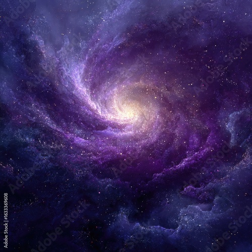 Cosmic swirl of vibrant purples and blues