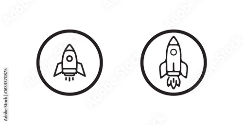 Rocket launch icon. Symbol for start up, growth, innovation, spaceship launch icon. Vector illustration eps 10.