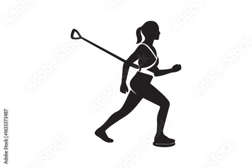 BodySync Harness silhouette vector art illustration on white background