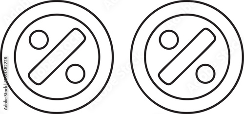 Isolated black percent icon, discount symbol, offer tag, editable vector for price markdowns, ecommerce promotion, finance labels, deal stickers and retail sales visuals