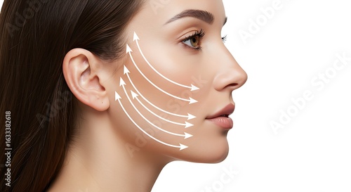 美しい女性の横顔 リフトアップ効果
