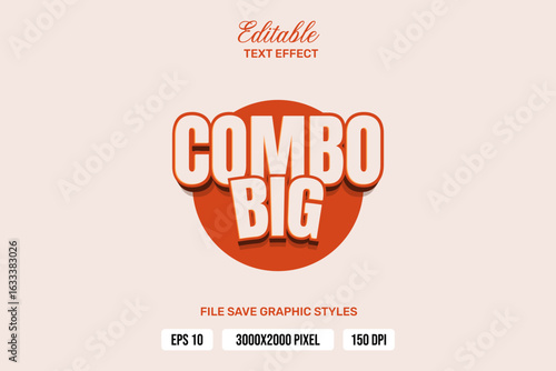 Premium combo big text effects can be edited again, suitable poster, template white background.