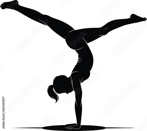 Gymnastic handstand split legs gymnastics athlete