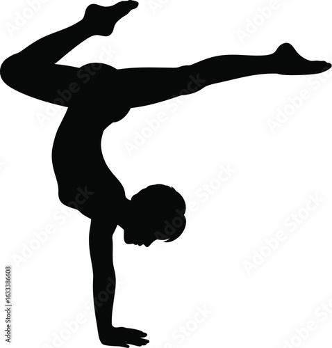 Gymnast handstand split pose athletic