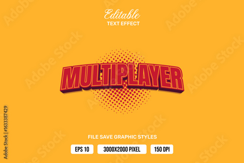 Premium multiplayer text effects can be edited again, suitable poster, template white background.