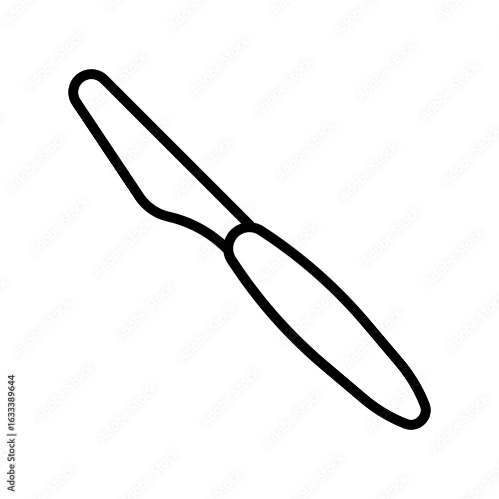 Fototapeta premium Palette Knife Line Icon – Painting and Art Tool Vector